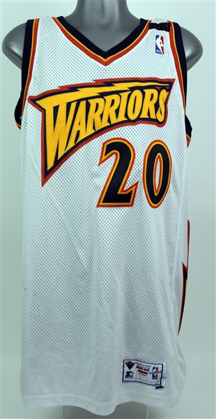 2000 Larry Hughes Golden State Warriors Home Jersey (MEARS LOA)