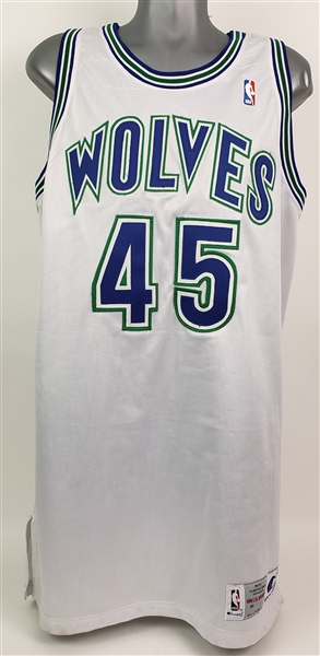 1992-93 Chuck Person Minnesota Timberwolves Game Worn Home Jersey (MEARS LOA)
