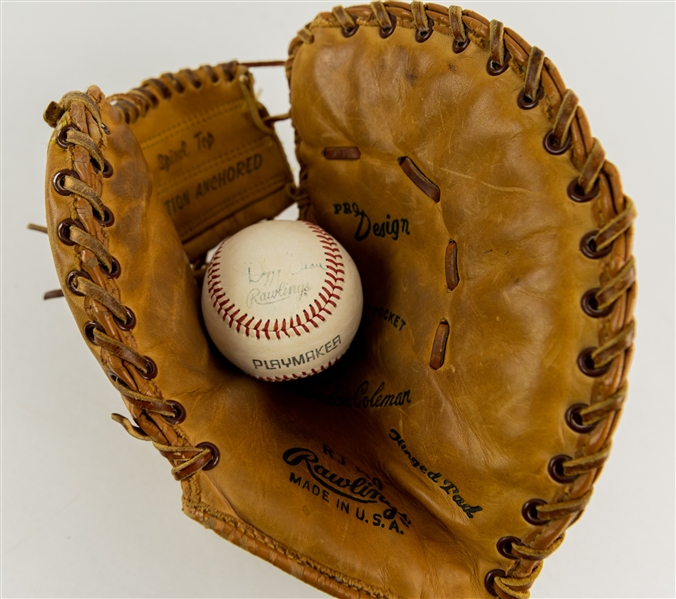 1960s-70s Dizzy Dean St. Louis Cardinals Signed Baseball & Store Model First Base Mitt - Lot of 2 (JSA)