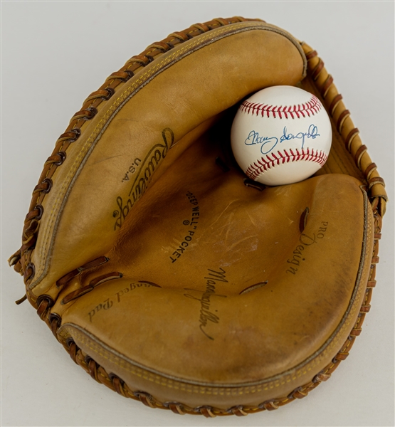 1970s-90s Manny Sanguillen Pittsburgh Pirates Store Model Rawlings Catcher Mitt & Signed Baseball (JSA)