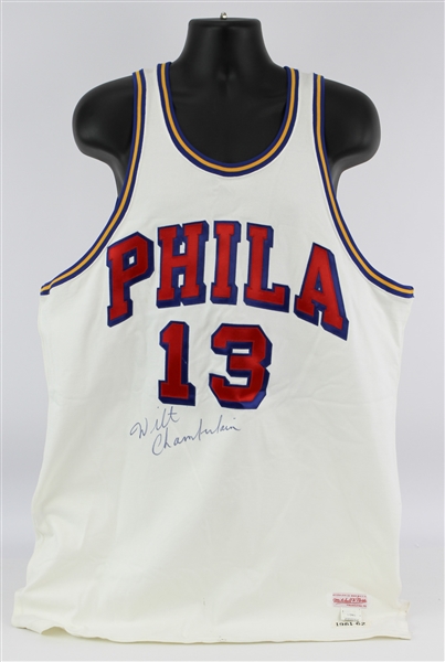 1961-62 Wilt Chamberlain Philadelphia Warriors Signed Mitchell & Ness Reproduction Jersey (JSA)