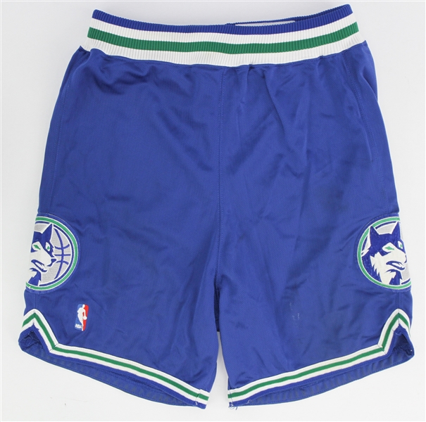1994-95 Minnesota Timberwolves Game Worn Road Uniform Shorts (MEARS LOA)
