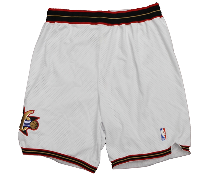 1998-99 Rick Mahorn Philadelphia 76ers Game Worn Home Uniform Shorts (MEARS LOA)