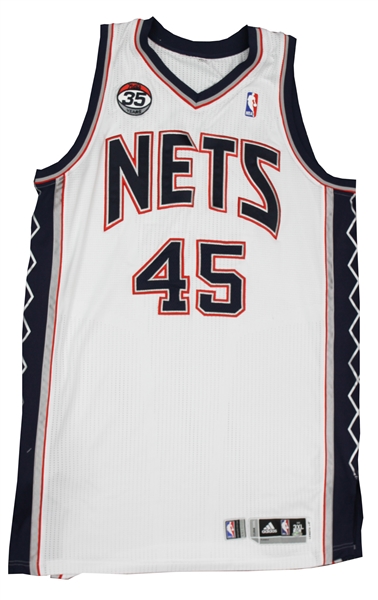 2011-12 Gerald Wallace New Jersey Nets Game Worn Home Jersey (MEARS A10/Steiner) Last New Jersey Season