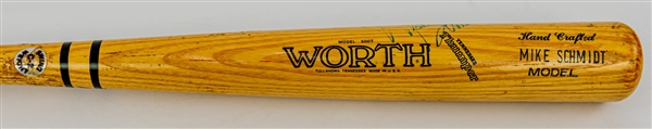 1983-88 Mike Schmidt Philadelphia Phillies Signed Worth Professional Model Game Used Bat (MEARS A10/JSA)