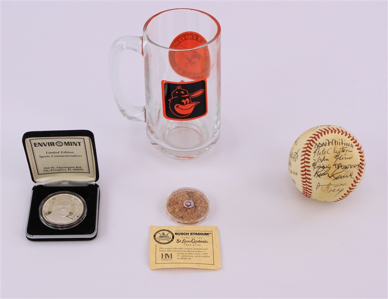 1974-2005 Eddie Murray Baltimore Orioles Memorabilia - Lot of 4 w/ 1974 Miami Orioles Team Signed Baseball with Very Early Murray, Dennis Martinez Autographs & More (JSA)