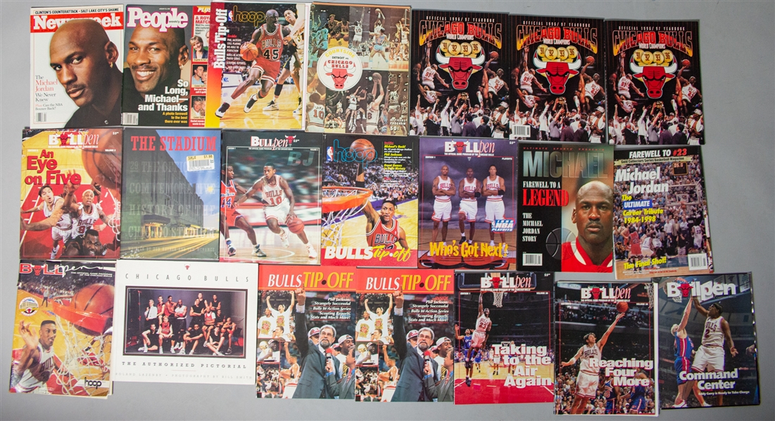 1970s-1990s Chicago Bulls Books, Magazines, Programs, & more (Lot of 20+)