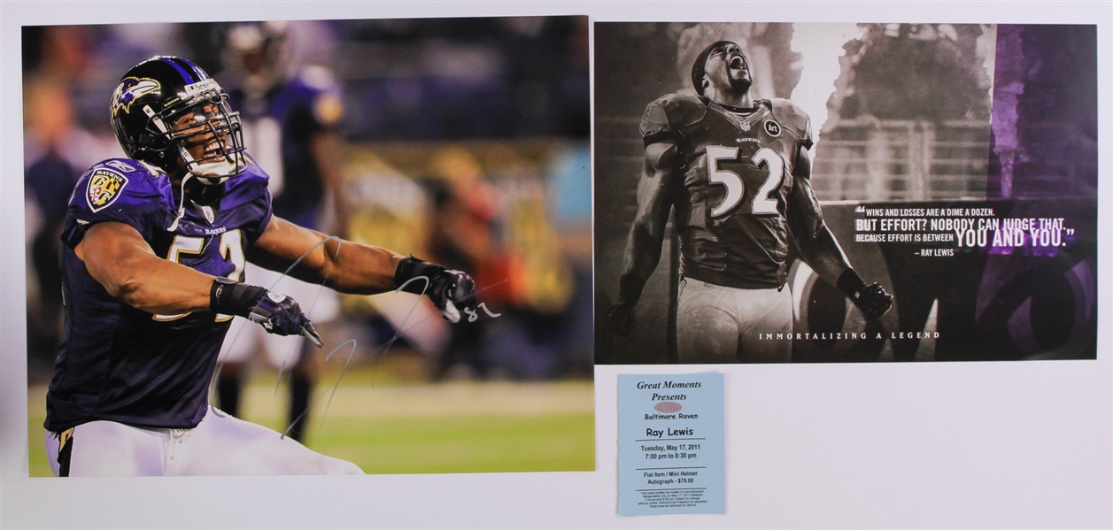 1996-2012 Ray Lewis Baltimore Ravens Signed 16x20 Photo (JSA)