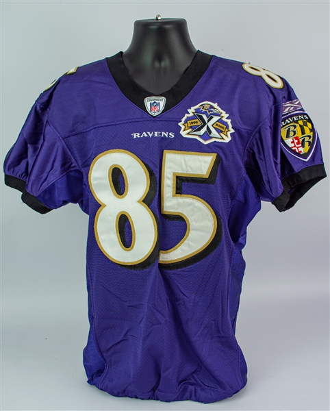 2005 Derrick Mason Baltimore Ravens Game Worn Home Jersey (MEARS A10)