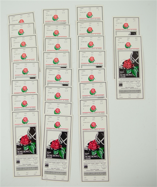1984 Illinois vs UCLA 70th Rose Bowl Game Full Tickets (Lot of 25)