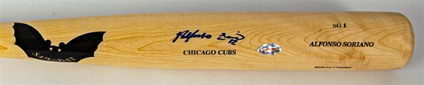 2007-08 Alfonso Soriano Chicago Cubs Signed SamBat Professional Model Bat (MEARS A5/JSA)