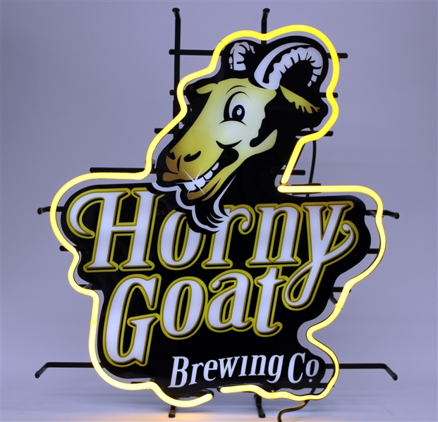 2010s Horny Goat Brewing Co. 24" x 27" x 7" Neon Bar Sign