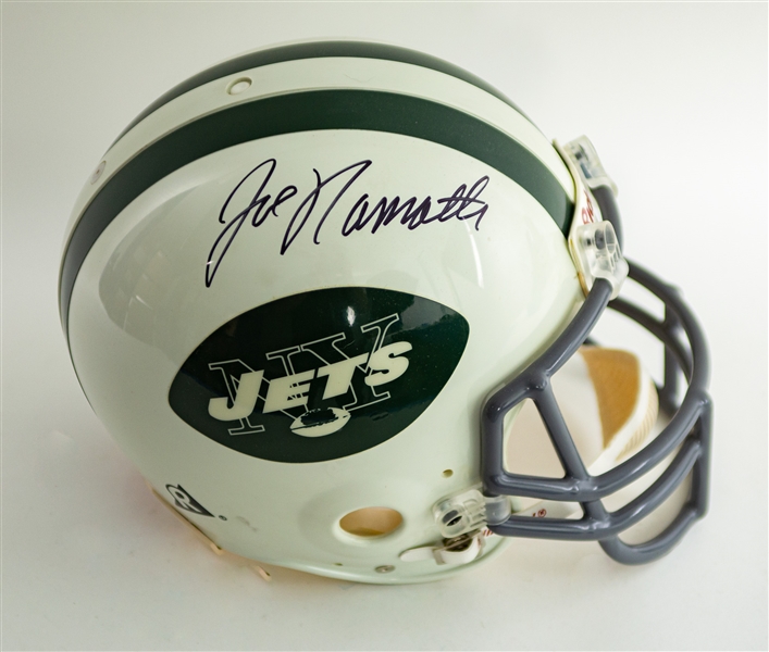 2000s Joe Namath New York Jets Signed Full Size Display Helmet (JSA)