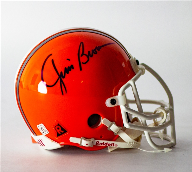 2000s Jim Brown Cleveland Browns Signed Mini Helmet (JSA)