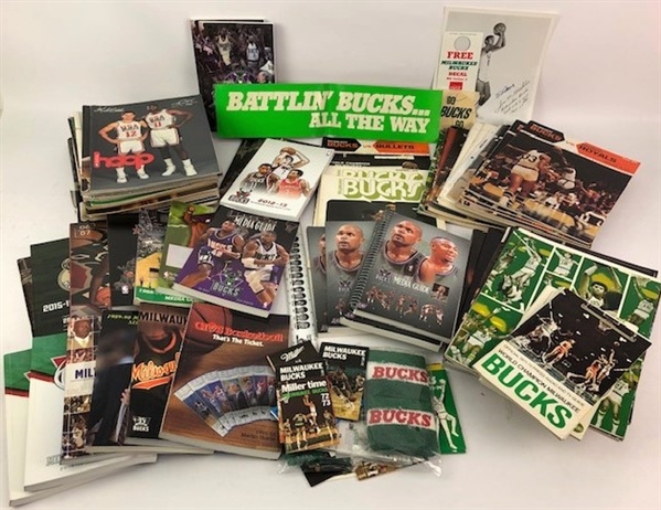 1960s-2000s Milwaukee Bucks Media Guides, Programs, Yearbooks & more (Lot of 50+)