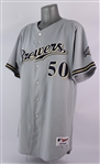 2007 Chris Spurling Milwaukee Brewers Game Worn Road Jersey (MEARS LOA)