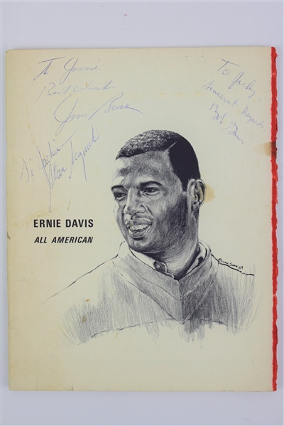 1964 Jim Brown Bob Gain Stan Sczurek Cleveland Browns Signed Ernie Davis Leukemia Fund Memorial Program (JSA)