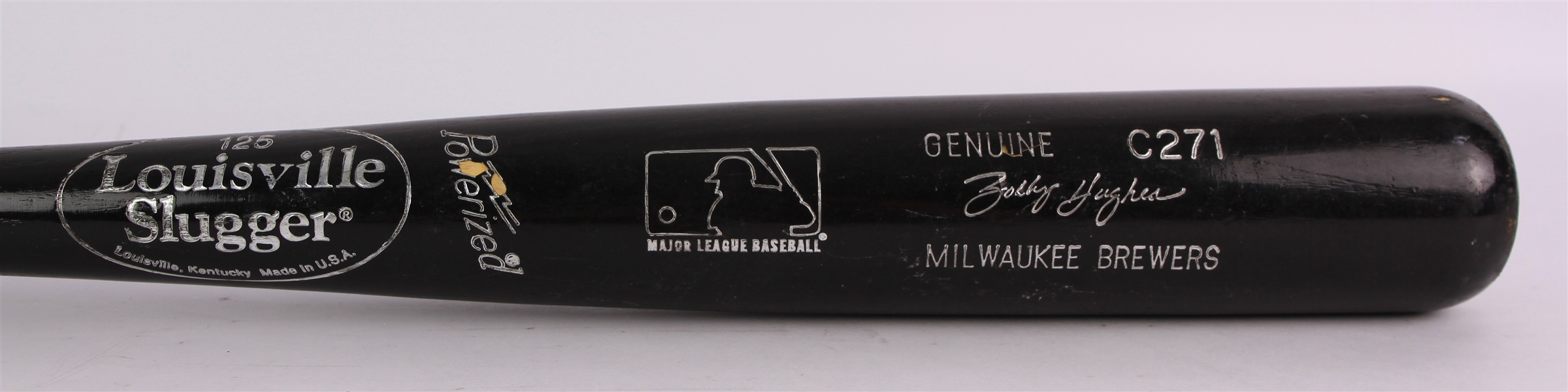 1999 Bobby Hughes Milwaukee Brewers Louisville Slugger Professional Model Game Used Bat (MEARS LOA)