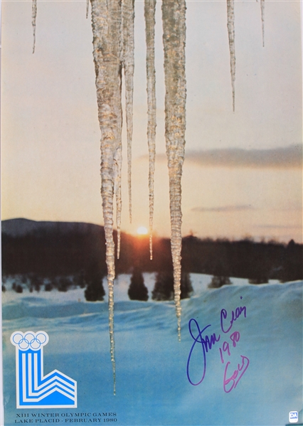 1980 Jim Craig USA Hockey Signed 17" x 25" XIII Olympic Winter Game Lake Placid Poster (JSA)