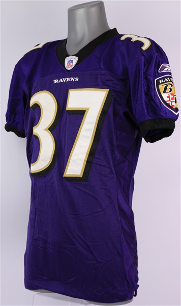 2001 Carnell Lake Baltimore Ravens Game Worn Home Jersey (MEARS A10)