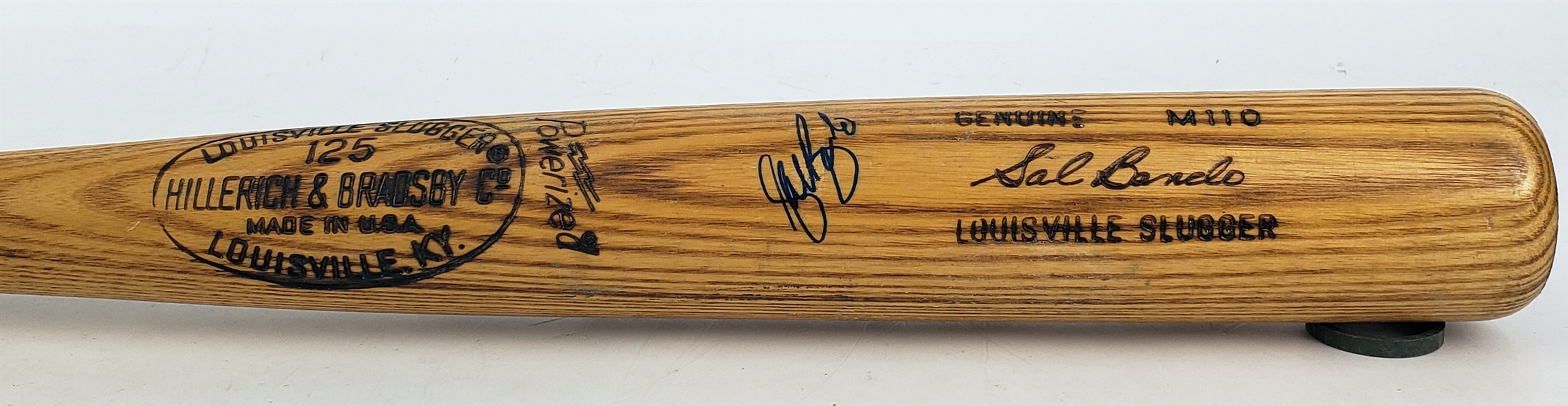 1977-79 Sal Bando Milwaukee Brewers Signed H&B Louisville Slugger Professional Model Game Used Bat (MEARS A10/JSA & PSA/DNA)