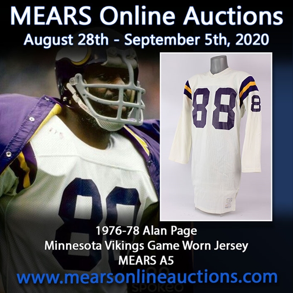 1976-78 Alan Page Minnesota Vikings Road Jersey (MEARS A5) 