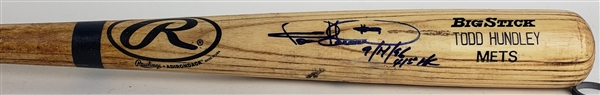 1997 Todd Hundley New York Mets Signed Rawlings Adirondack Professional Model Game Used Bat (MEARS LOA/JSA)