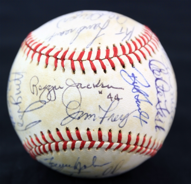 1980 American League All Stars Team Signed OAL MacPhail Baseball w/ 29 Signatures Including Carlton Fisk, Rickey Henderson & More (JSA)