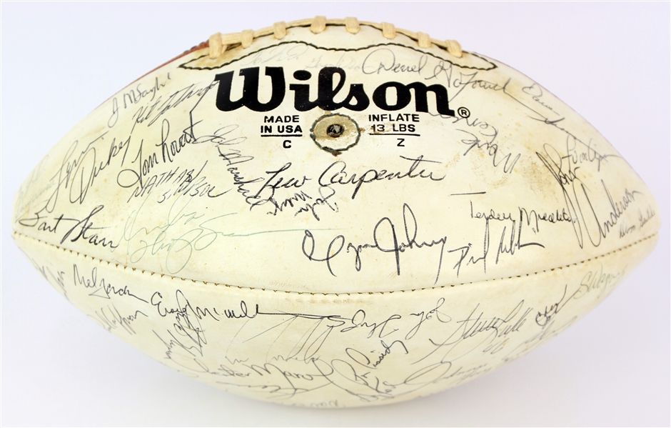 1970s Green Bay Packers Team Signed Wilson Rozelle Autograph Panel Football (JSA) w/ Bart Starr