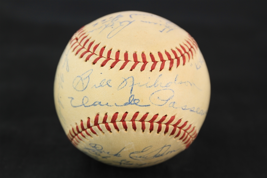1942 Chicago Cubs Team Signed OAL Harridge Baseball w/ 18 Signatures Including Jimmie Foxx, Kiki Cuyler & More (JSA)