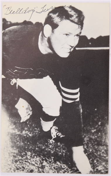 1950s Bulldog Turner Chicago Bears Signed 3.5" x 5.5" Postcard Photo (JSA)