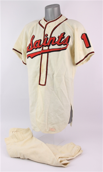 1960s Saints Game Worn Baseball Jersey w/ Non-Matching Uniform Pants (MEARS LOA)