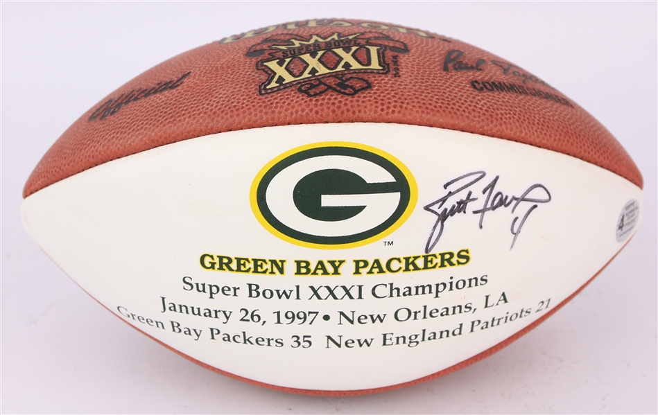 Lot Detail - 1997 Brett Favre Green Bay Packers Signed Super Bowl XXXI ...