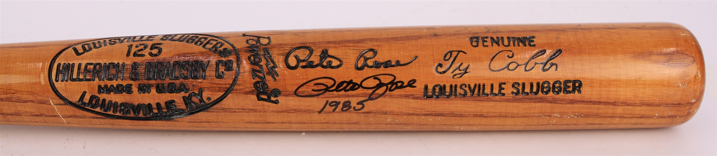 1985 Pete Rose Cincinnati Reds Signed & Inscribed H&B Louisville Slugger Professional Model Ty Cobb/Pete Rose Bat (MEARS A10/Beckett & PSA/DNA) Barry Halper Collection