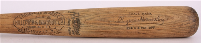 1932 Rogers Hornsby Chicago Cubs H&B Louisville Slugger Professional Model Team Index Bat (MEARS A5)