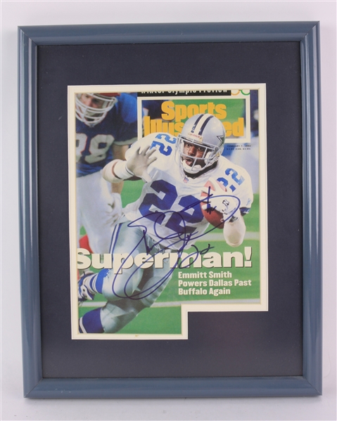 1994 Emmitt Smith Dallas Cowboys Signed 12" x 15" Framed Sports Illustrated Magazine (JSA)
