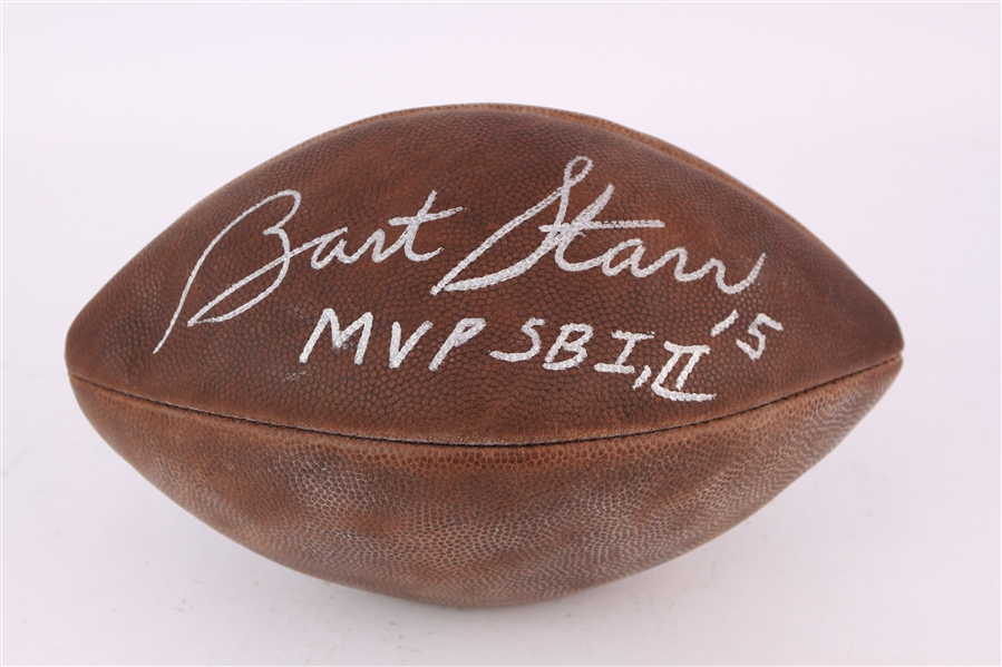 1970s Bart Starr Green Bay Packers Signed Wilson The Duke Football (JSA)