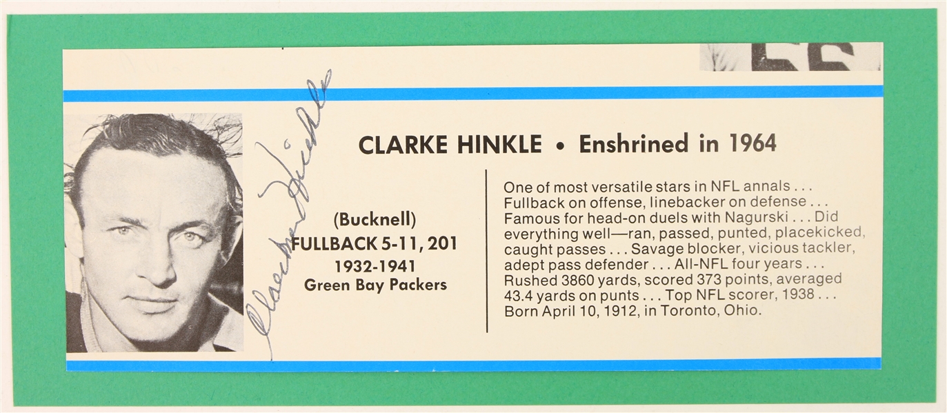 1960s Clark Hinkle Green Bay Packers Signed  3" x 7.5" Cut (JSA)