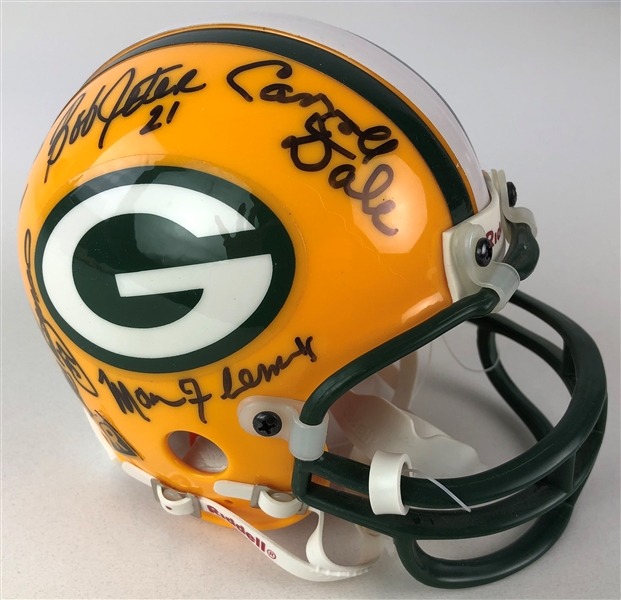 1990s Green Bay Packers Multi Signed Mini Helmet w/ 9 Signatures Including Jerry Kramer, Bob Jeter, Carroll Dale & More (JSA)