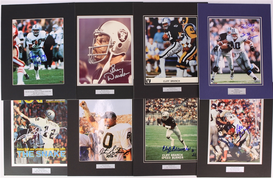 1980s-2000s Oakland Raiders Signed 11" x 14" Matted Displays - Lot of 19 w/ Ken Stabler, Howie Long, Ted Hendricks & More (JSA)