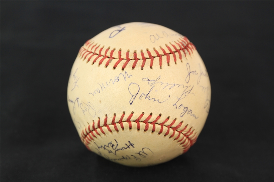 1949 Milwaukee Brewers Team Signed Baseball w/ 19 Signatures Including Johnny Logan &  More (MEARS LOA)