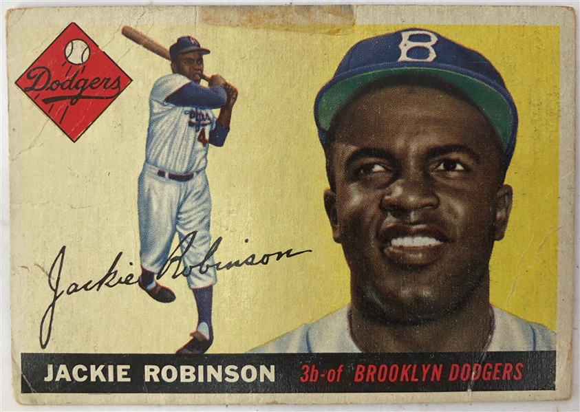 1955 Jackie Robinson Brooklyn Dodgers Topps Trading Card
