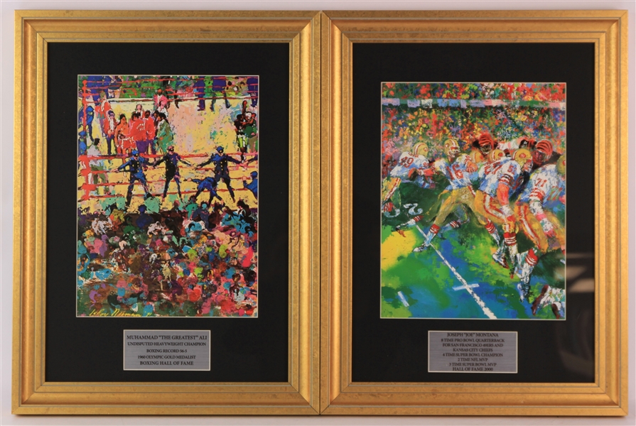 1990s-2000s LeRoy Neiman Framed Lithograph Collection - Lot of 4 w/ Muhammad Ali, Joe Montana, The Masters & New York Marathon