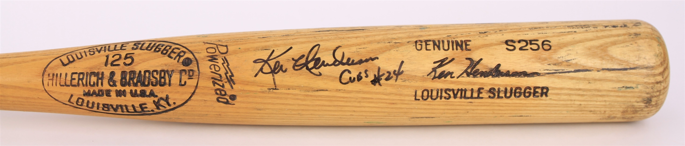 1979 Ken Henderson Chicago Cubs Signed H&B Louisville Slugger Professional Model Game Used Bat (MEARS LOA/JSA)