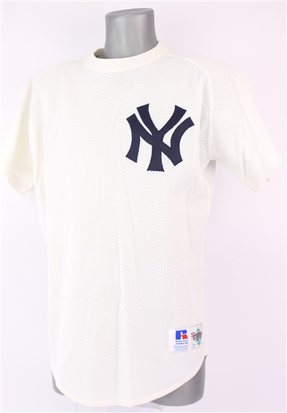 1992-93 Brian Butterfield New York Yankees Batting Practice Jersey (MEARS LOA/Steiner)