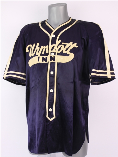 1950s Wyndott Inn #17 Game Worn Silk Baseball Jersey (MEARS LOA)