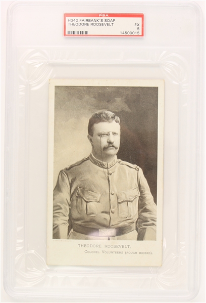 1894 Theodore Roosevelt Rough Riders H340 Fairbanks Soap Trade Card (PSA Slabbed EX 5)