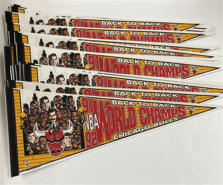 1991-92 Chicago Bulls Back-to-Back 29" Pennants (Lot of 50)