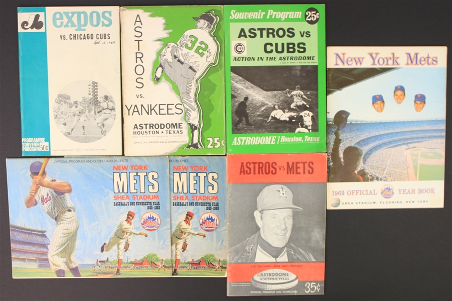 1969-72 Baseball Program Collection - Lot of 7 w/ Houston Astros Astrodome, Montreal Expos Parc Jarry & More