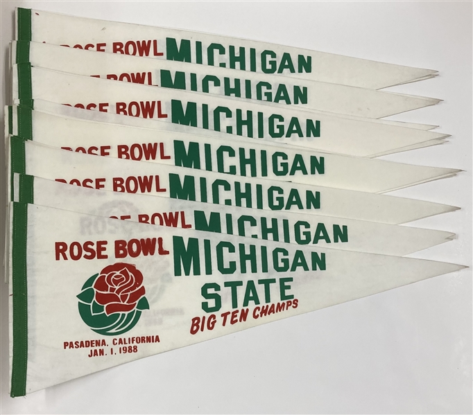 1988 Michigan State Rose Bowl 29" Pennants (Lot of 22)